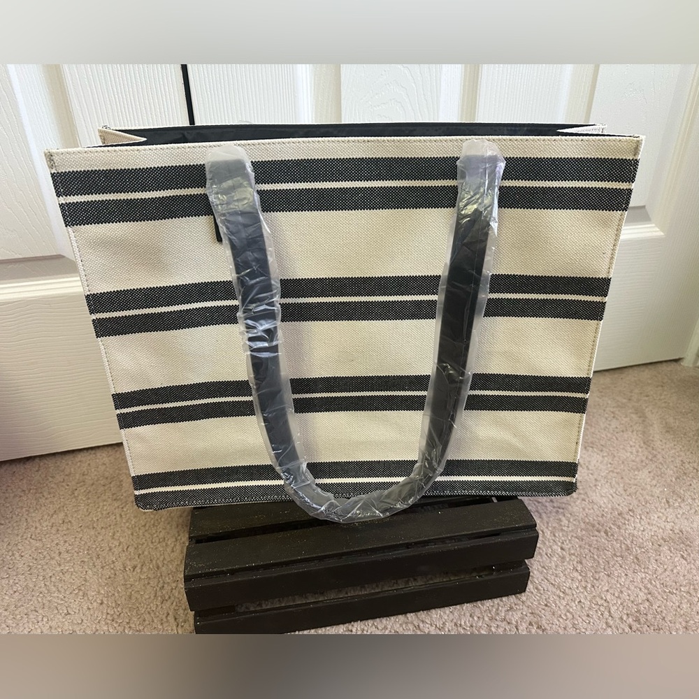 Striped Canvas Tote Bag